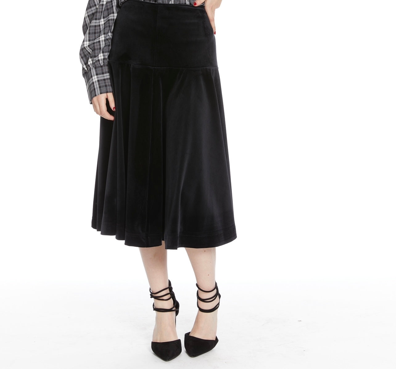 Black velour skirt