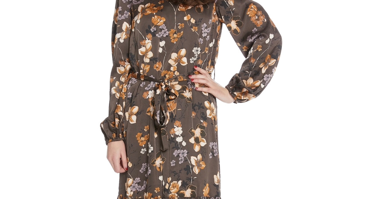 Brown floral dress