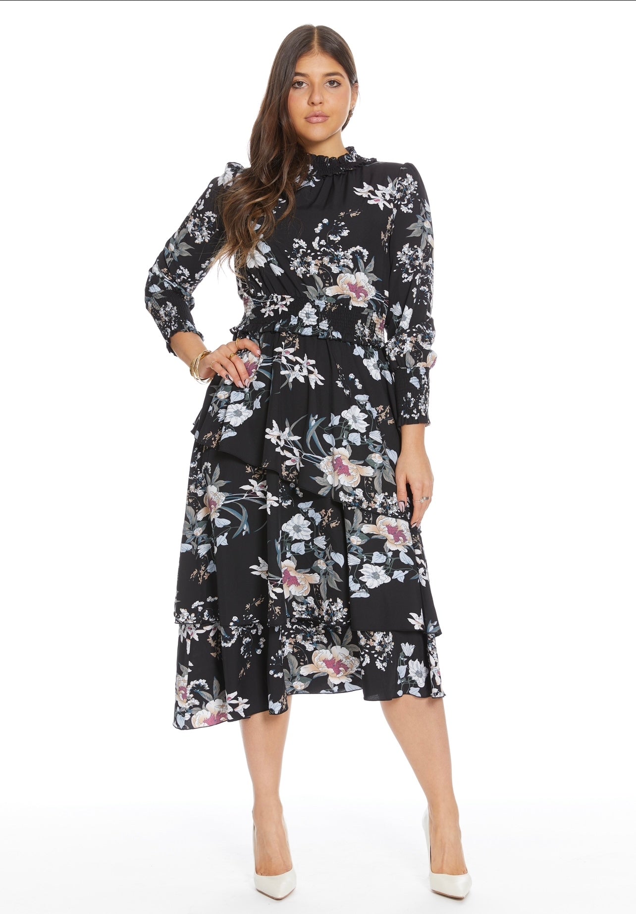 Floral ruffle dress