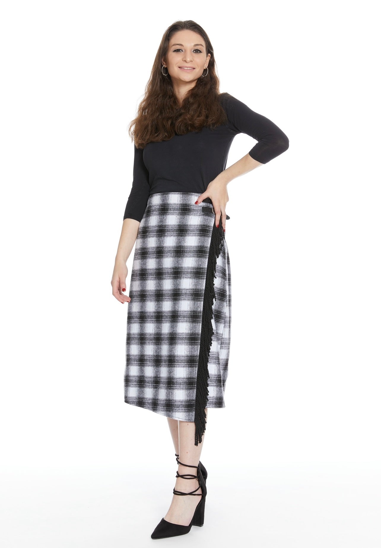 Wool plaid skirt